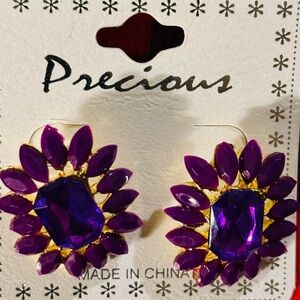 Beautiful Dark Pink Earrings by Precious New Never Worn